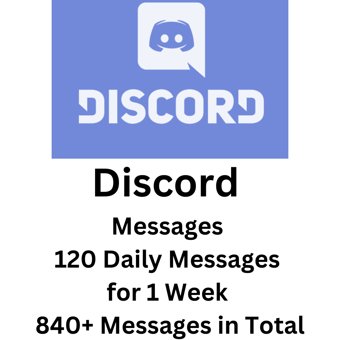 Discord Messages 120 Daily Messages for 1 Week 840+ Messages in Total